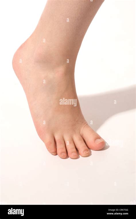 Womans Foot Standing On Tiptoes Stock Photo Alamy