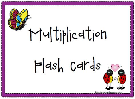 Multiplication Flash Cards Printable Worksheet With Answer Key Lesson