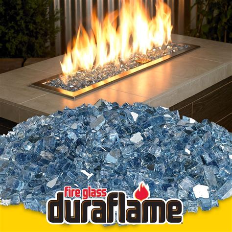 Get 1 4 Pacific Blue Reflective Duraflame® Fire Glass For Fire Pits And Fireplaces Fire Glass