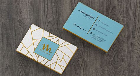 colored edge front  business card mockup psd designbolts