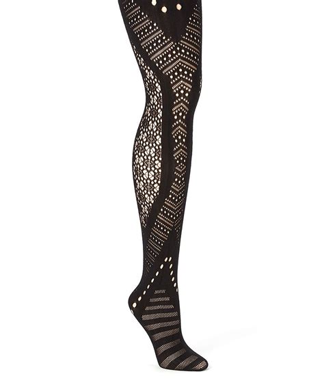 black mixed crocheted tights women zulily fashion women tights
