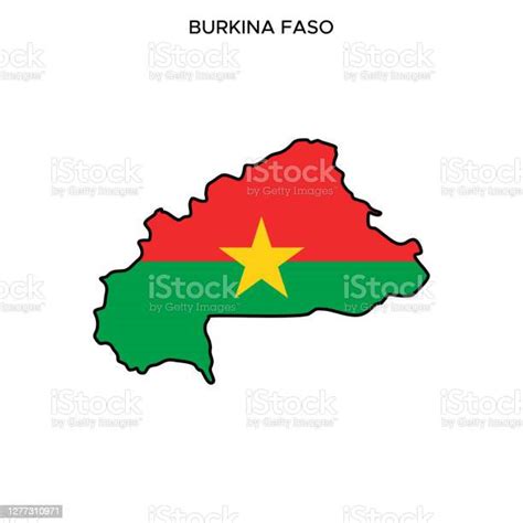 Peta Burkina Faso Dengan Template Desain Ilustrasi Saham Vektor Bendera