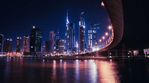 Fondos De Pantalla Dubai Emiratos Árabes Unidos Rascacielos Río