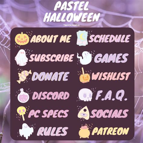 12 Pastel Spooky Twitch Panels Halloween Twitch Buttons Etsy