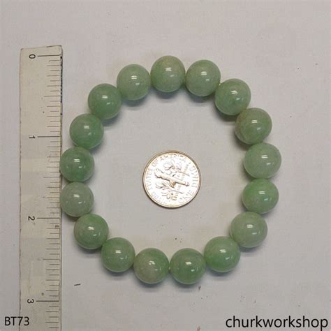 Light Green Beads Jade Bracelet Churk Work Shop