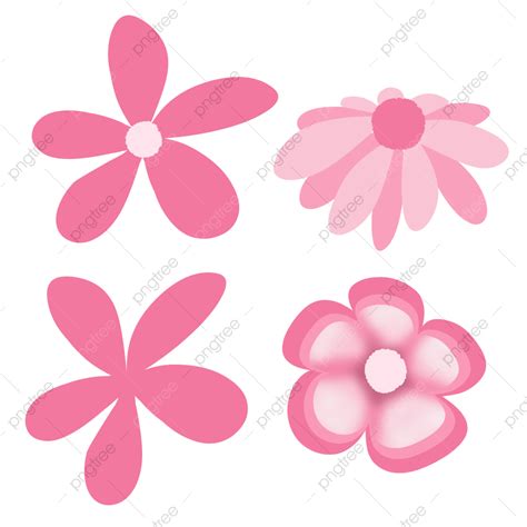 Pink Flowers Illustration Png Image Pink Flower Illustration