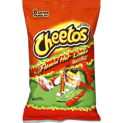 Cheetos Flamin Hot Limon Crunchy Cheese Flavored Snacks Cheese And Puffed Snacks Quality Foods