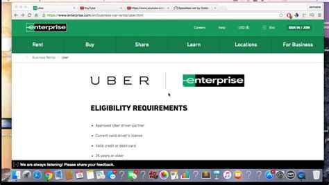 uber and enterprise car rental 281 a week with unlimited miles youtube