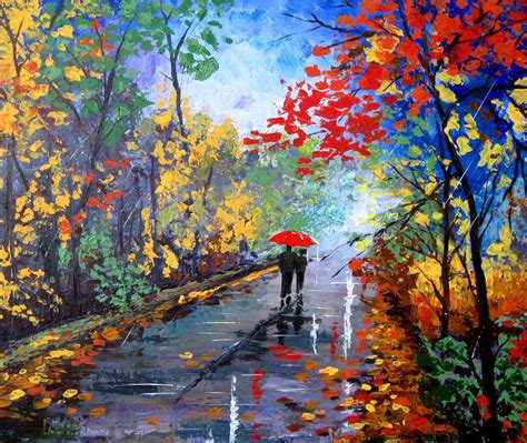 Original Abstract Painting Autumn Walk By Artonlinegallery On Etsy