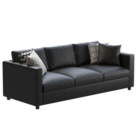 Ikea Finnala Leather Sofa 3 Seater 3d Model Cgtrader