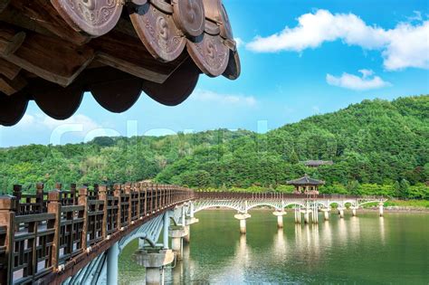 Wooden Bridge Or Wolyeonggyo Bridge In Andongkorea Stock Image