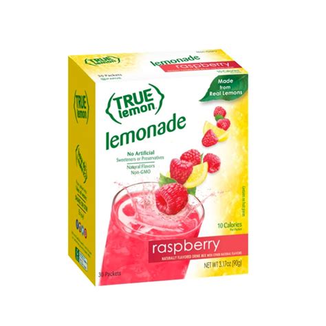 Buy True Lemon Raspberry Lemonade Drink Mix 30 Packets Made From Real