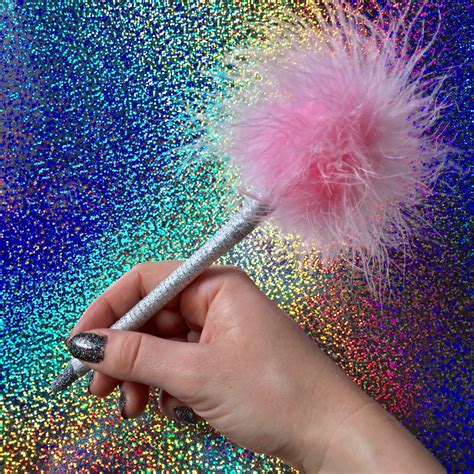 Pink Pen Fuzzy Pen Clueless 90s Fluffy Pen As If Cute Pen Card Making