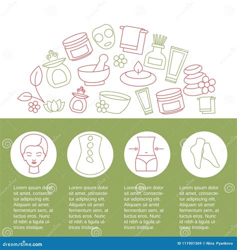 Spa Salon Infographics Set With Beauty Care Symbols Vector Illustration