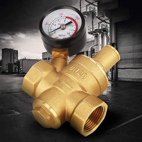 Dn20 Brass Adjustable Water Pressure Reducing Valve With Pressure Gauge