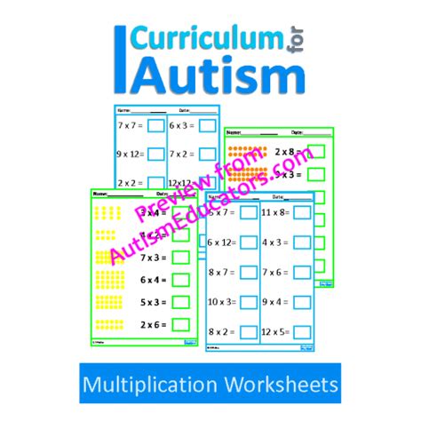 Multiplication Worksheets For Autism