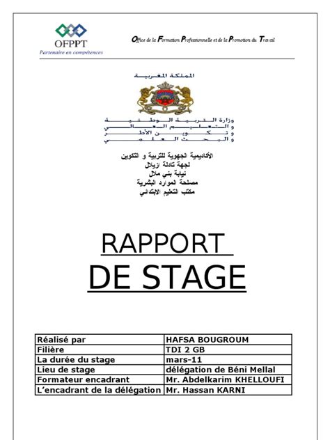 Rapport De Mon Stage3 Application Écoles