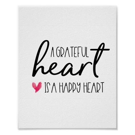 A Grateful Heart Is A Happy Heart Script Poster Au