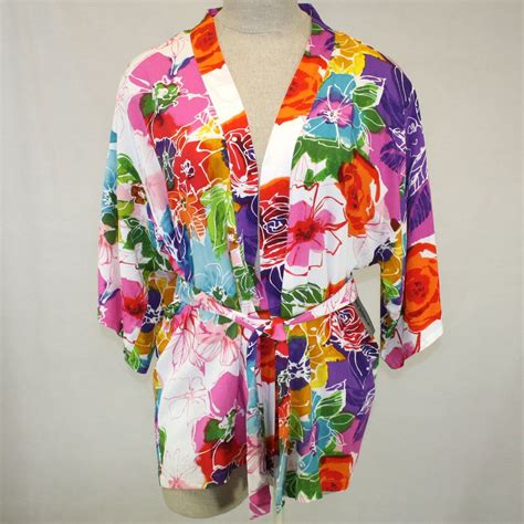 New Nwt Jams World Short Kimono Robe In Lille Hawaiian Print Os Made