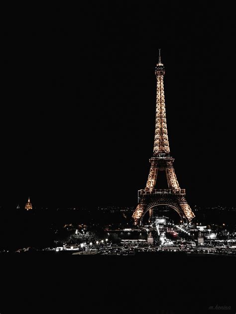 Gold Eiffel Tower Art Print By Mhenina Paris In Night Lights