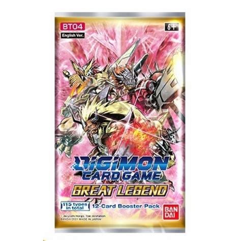 Acheter Booster Great Legend Bt 04 Digimon Card Game Gamespirit