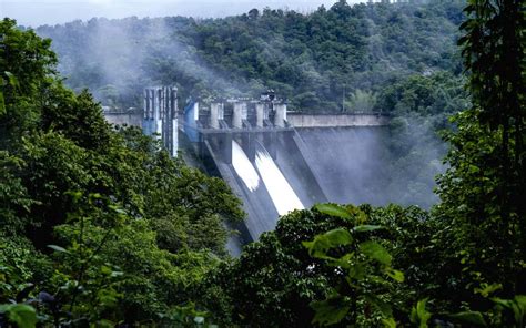 Water Gushing Out Of Idamalayar Dam As Shutters Of The Dam Opened