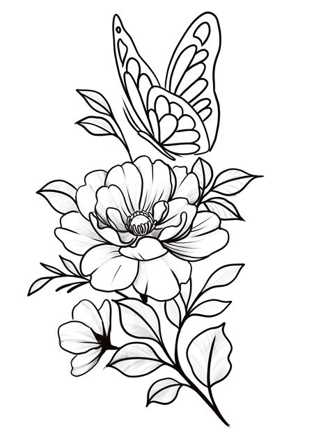 Flower Tattoo Template