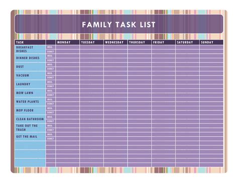 Free chore chart downloads are one way to keep your whole family on track. 43 FREE Chore Chart Templates for Kids ᐅ TemplateLab