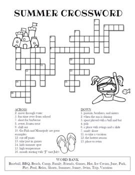 These free printable crossword puzzles are for kids at a grade 2, 3 & 4 spelling level. Summer Crossword Puzzle by Celebration Station | TpT