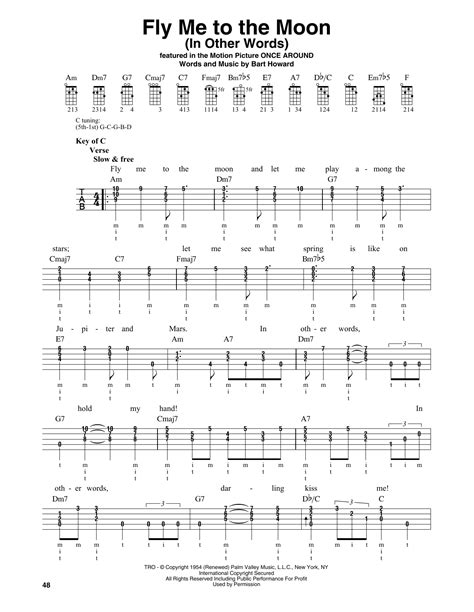 See realtime chords on guitar, piano and ukulele as you are listening the song. Fly Me To The Moon (In Other Words) | Sheet Music Direct