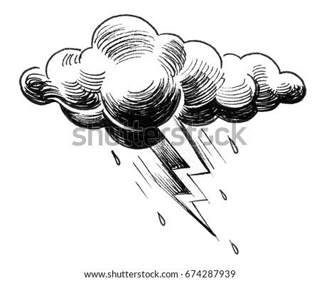‐ welk resultaat geeft het best van al een onweer weer? Thunder Storm Spot Drawing Stock Illustration 674287939 ...