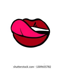 Woman Sexy Mouth Tongue Stock Vector Royalty Free 1309655782