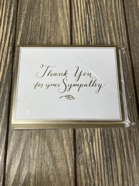 American Greetings White Gold Foil Thank You For Your Sympathy 10 Cards Envelope 7 49 Picclick