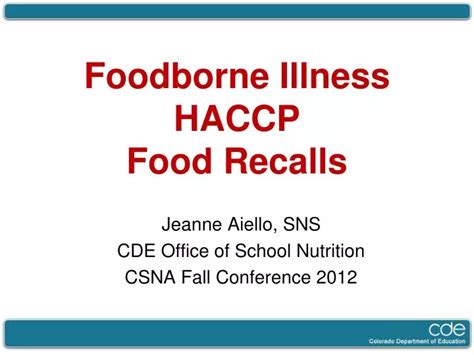 Ppt Foodborne Illness Haccp Food Recalls Powerpoint Presentation