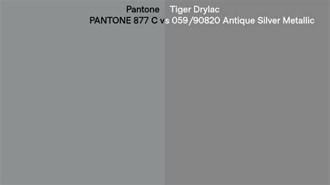 Pantone 877 C Vs Tiger Drylac 059 90820 Antique Silver Metallic Side By