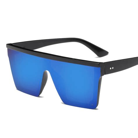 Buy Fashion One Piece Mirror Sunglasses For Men Oversized Driving Sun Glasses