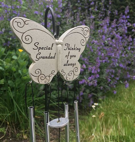 Thinking Of You Always Graveside Memorial Butterfly Wind Chime Tribute