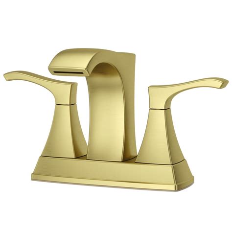 Unique appearance creates a relaxing atmosphere in your bathroom. Pfister Venturi 4 in. Centerset 2-Handle Bathroom Faucet in Brushed Gold-LF-048-VNBG - The Home ...