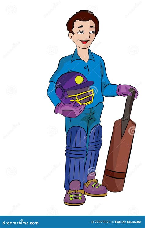 Cricket Player Illustration Stock Illustration Illustration Of