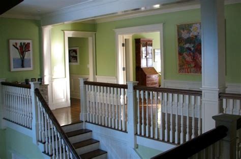 Farmhouse open floor plans is one of house interior design that most people want. Two story foyer/second floor hallway - Transitional - Hall ...