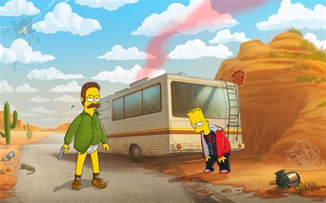 The Simpsons Rv Flanders Bart Breaking Bad Hd Wallpaper Anime
