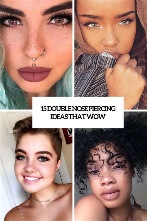 Types Of Nose Piercings Explained With Information And Images Two Nose Piercings Double Nose