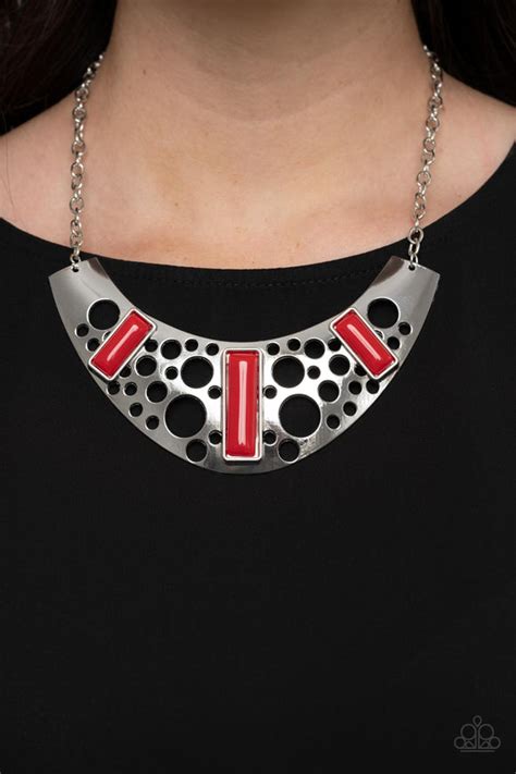Real Zeal Red Necklace Paparazzi Accessories Bedazzle Me Pretty Mobile Fashion Boutique