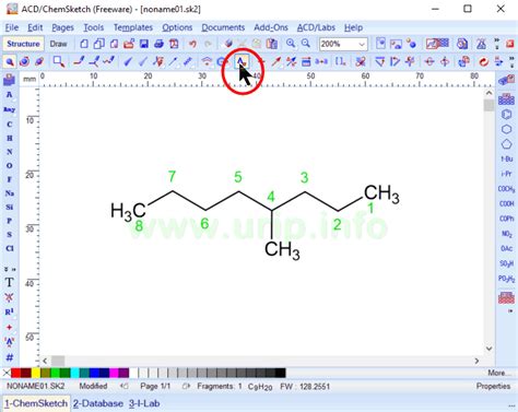 Cara Mengubah Warna Penomoran Pada Struktur Molekul Dalam Chemsketch