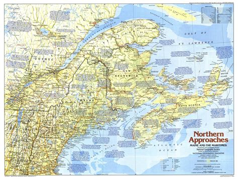 National Geographic Maine Maritimes Map 1985 1