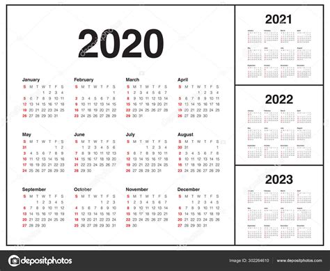 4 Year Calendar 2020 To 2024 Printable Free Letter Templates
