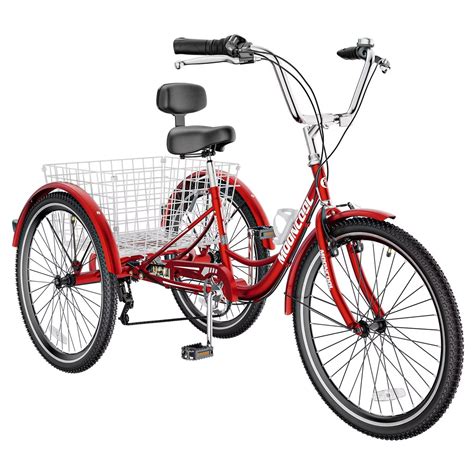 Mophoto Adult Tricycle For Adult Speed Wheel Bicycle With Basket For Shopping Exercise