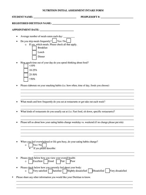 Initial Assessment Form Fill Online Printable Fillable Blank