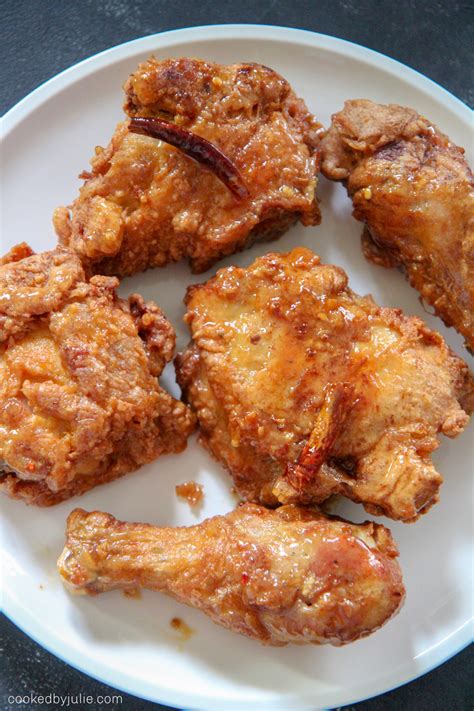 Carefully flip the chicken pieces with tongs and cook until the second side is golden brown. Honey Butter Fried Chicken - Cooked by Julie (with video)