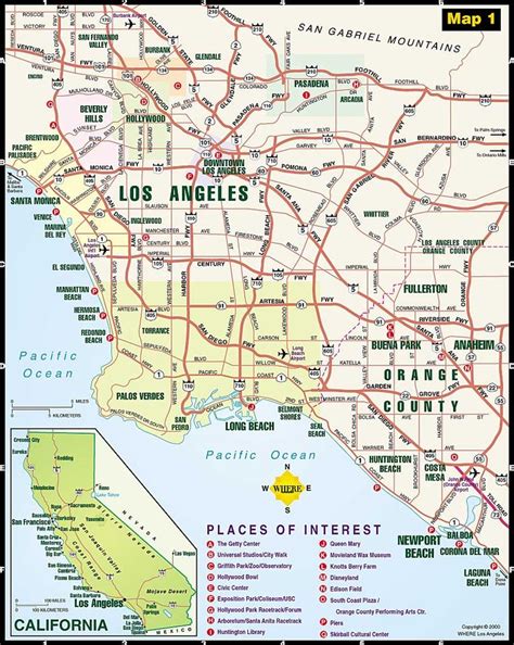 Los Angeles Plan Los Angeles Angeles Carte